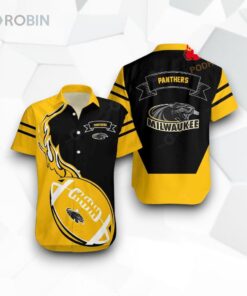 Wisconsin Milwaukee Panthers NCAA Flame Ball Funny Hawaiian Shirt