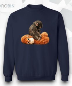 Womens Baby Monkey Punch Print Casual Sweatshirt