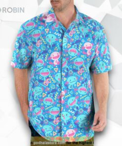Wooper Pokemon 3D Funny Hawaiian Shirt, Pokemon Merch