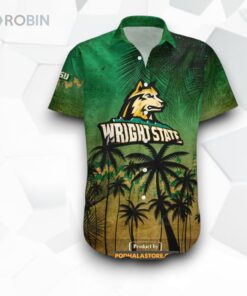 Wright State Raiders NCAA Coconut Tree Tropical Grunge Funny Hawaiian Shirt