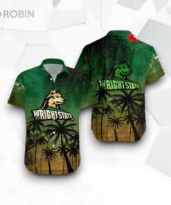 Wright State Raiders NCAA Coconut Tree Tropical Grunge Funny Hawaiian Shirt