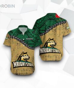 Wright State Raiders NCAA Grunge Polynesian Tattoo Funny Hawaiian Shirt
