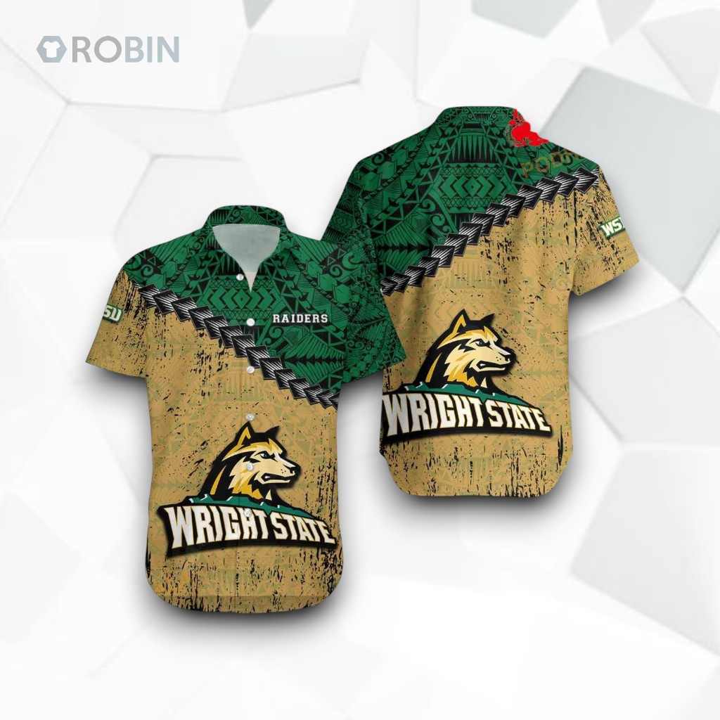 Wright State Raiders NCAA Grunge Polynesian Tattoo Funny Hawaiian Shirt Wright State Raiders NCAA Grunge Polynesian Tattoo Funny Hawaiian Shirt