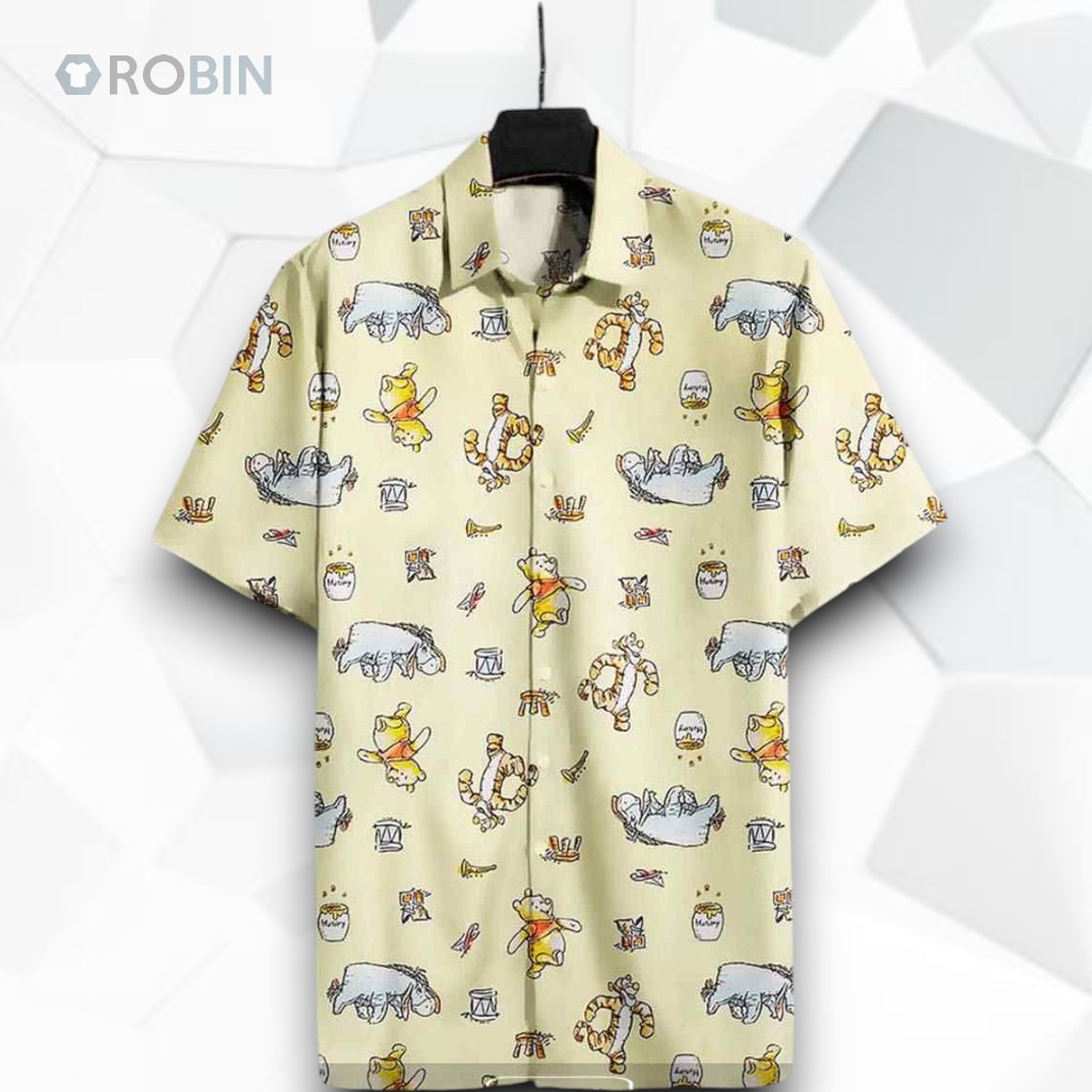 Wtp Yellow Pooh Bear Comic Awesome High Funny Hawaiian Shirt Wtp Yellow Pooh Bear Comic Awesome High Funny Hawaiian Shirt