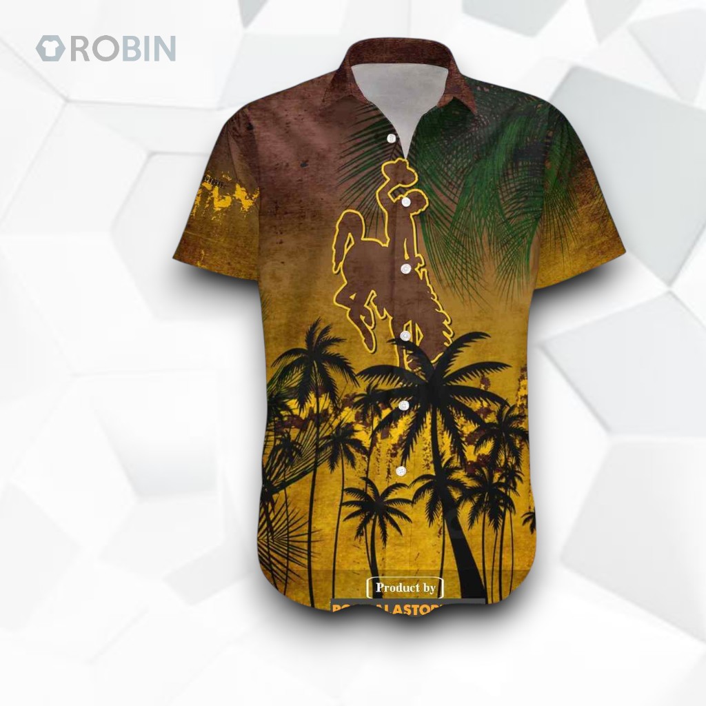 Wyoming Cowboys NCAA Coconut Tree Tropical Grunge Funny Hawaiian Shirt, Wyoming Cowboys Shirt Wyoming Cowboys NCAA Coconut Tree Tropical Grunge Funny Hawaiian Shirt, Wyoming Cowboys Shirt