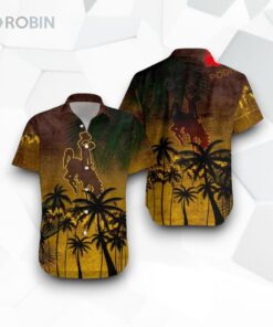 Wyoming Cowboys NCAA Coconut Tree Tropical Grunge Funny Hawaiian Shirt, Wyoming Cowboys Shirt