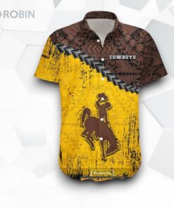 Wyoming Cowboys NCAA Grunge Polynesian Tattoo Funny Hawaiian Shirt, Wyoming Cowboys Shirt