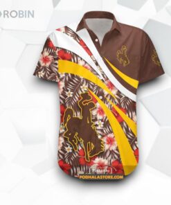 Wyoming Cowboys NCAA Hibiscus Sport Style Funny Hawaiian Shirt, Wyoming Cowboys Apparel