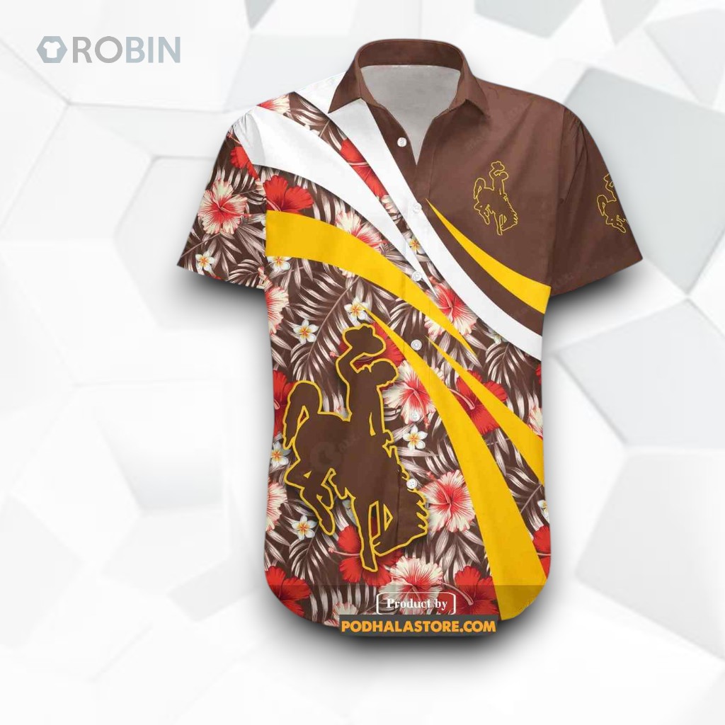 Wyoming Cowboys NCAA Hibiscus Sport Style Funny Hawaiian Shirt, Wyoming Cowboys Apparel Wyoming Cowboys NCAA Hibiscus Sport Style Funny Hawaiian Shirt, Wyoming Cowboys Apparel