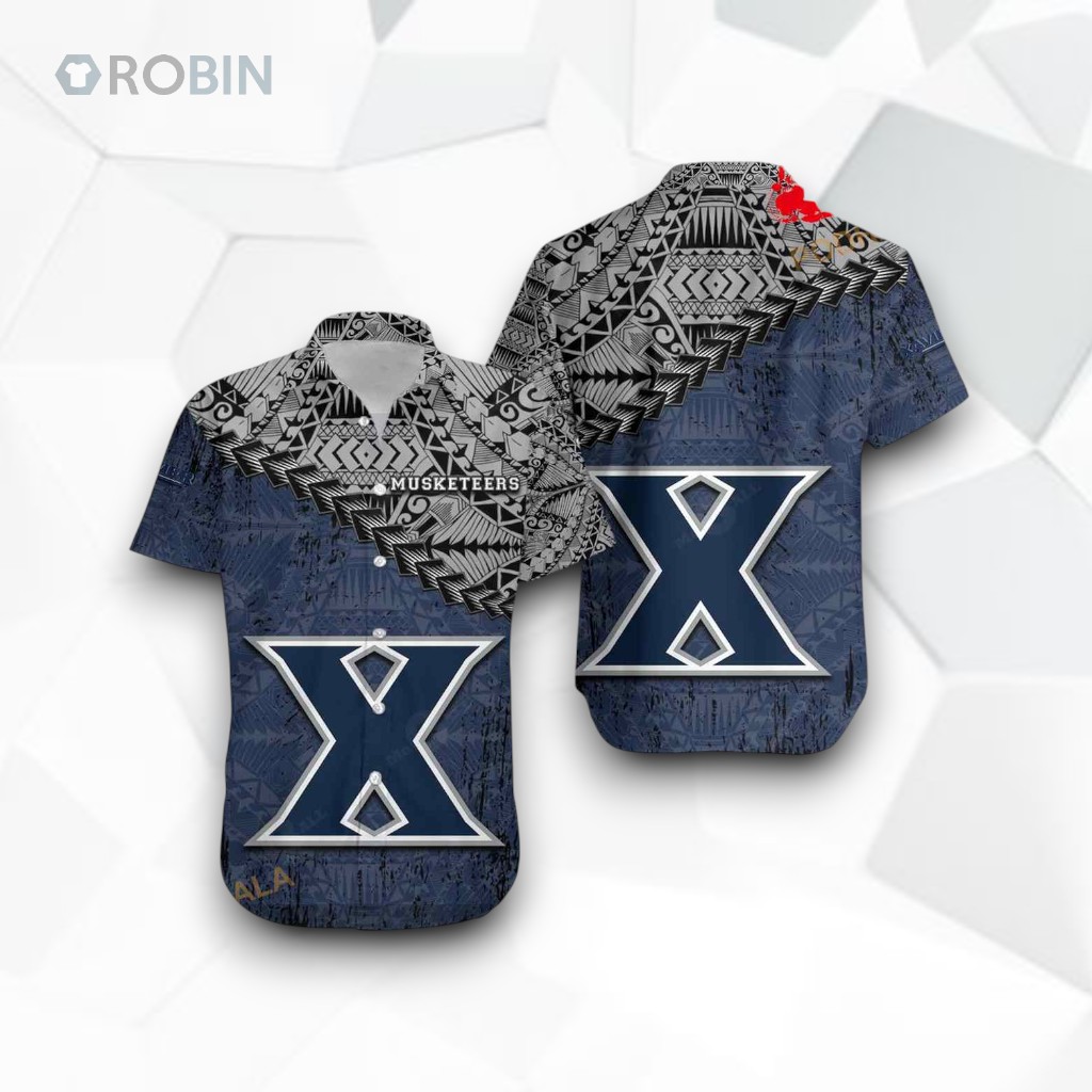 Xavier Musketeers NCAA Grunge Polynesian Tattoo Funny Hawaiian Shirt Xavier Musketeers NCAA Grunge Polynesian Tattoo Funny Hawaiian Shirt