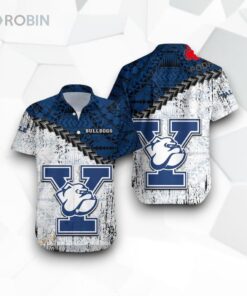 Yale Bulldogs NCAA Grunge Polynesian Tattoo Funny Hawaiian Shirt