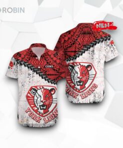 York Lions NCAA Grunge Polynesian Tattoo Funny Hawaiian Shirt