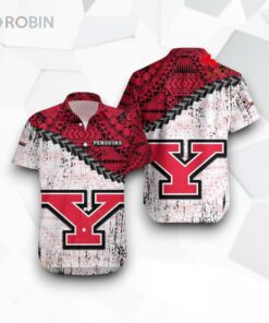 Youngstown State Penguins NCAA Grunge Polynesian Tattoo Design Funny Hawaiian Shirt