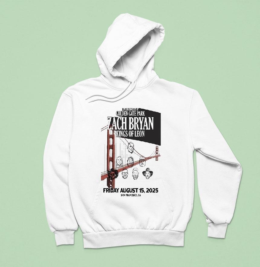 Zach Bryan Friday August 15 2025 Golden Gate Park San Francisco, Ca Tour Shirt Zach Bryan Friday August 15 2025 Golden Gate Park San Francisco, Ca Tour Shirt