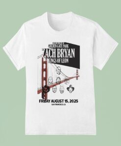 Zach Bryan Friday August 15 2025 Golden Gate Park San Francisco, Ca Tour Shirt