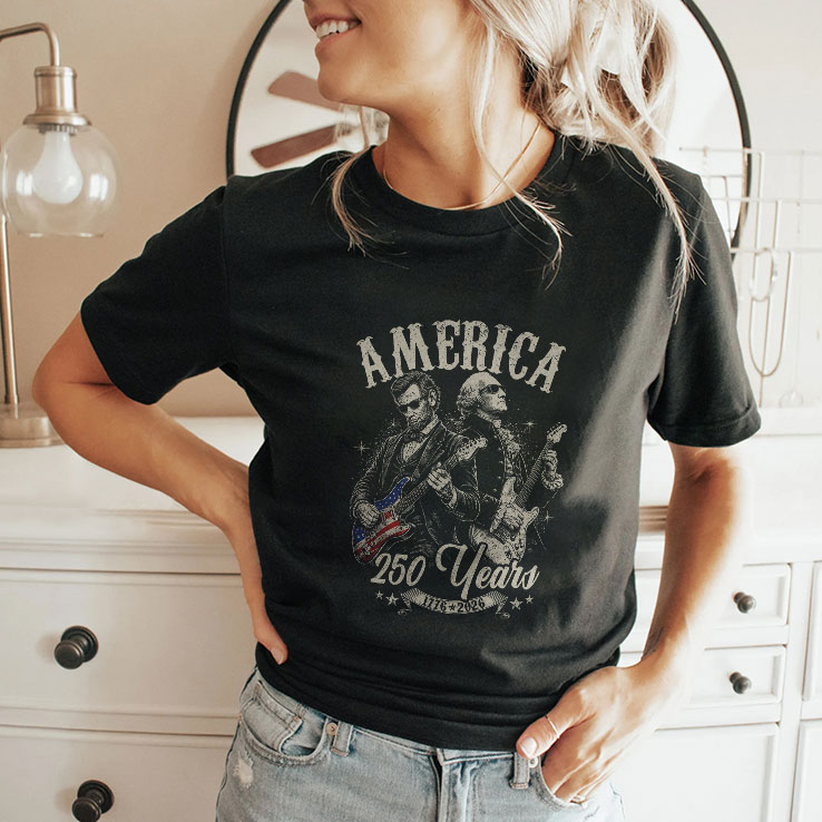 George Washington Lincoln Playing Guitar 250 Years Shirt George Washington Lincoln Playing Guitar 250 Years Shirt