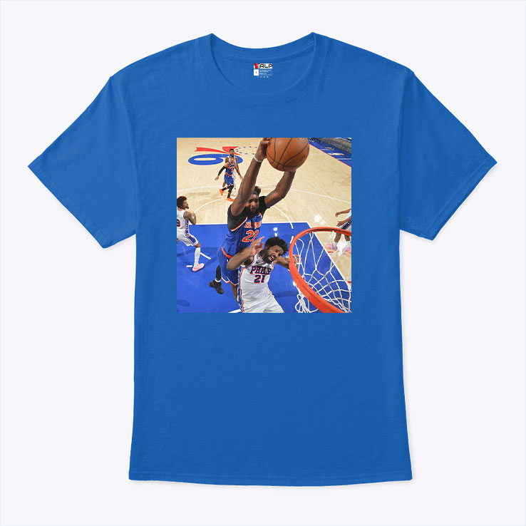 Mitchell Robinson Dunks On Joel Embiid Shirt Mitchell Robinson Dunks On Joel Embiid Shirt