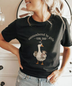 Outnumbered By Girls Funny Girl Dad Shirt