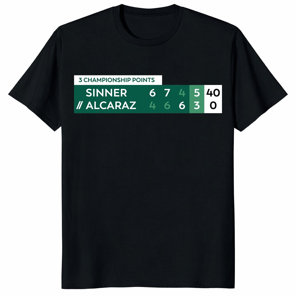 Alcaraz Vs Sinner Championship Points Tennis Shirt Alcaraz Vs Sinner Championship Points Tennis Shirt