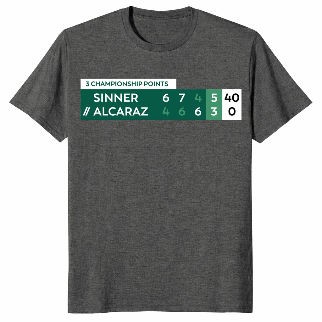 Alcaraz Vs Sinner Championship Points Tennis Shirt Alcaraz Vs Sinner Championship Points Tennis Shirt