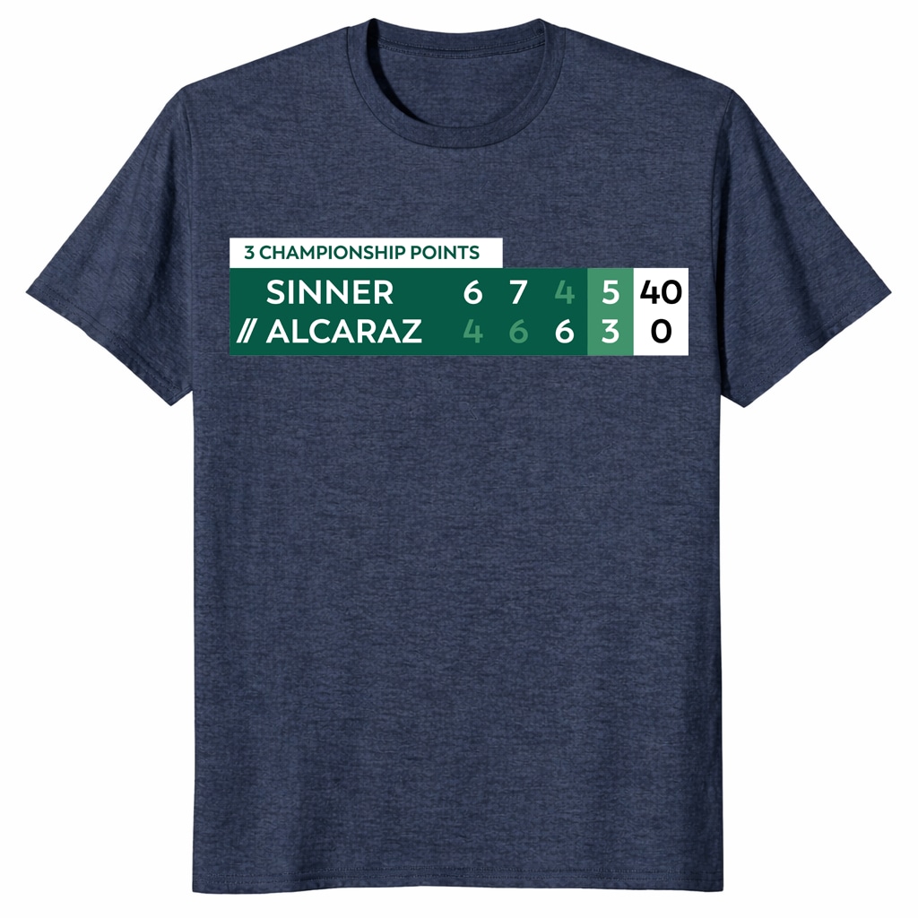 Alcaraz Vs Sinner Championship Points Tennis Shirt Alcaraz Vs Sinner Championship Points Tennis Shirt