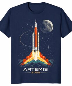 Artemis II Unisex Shirt – Space Rocket Launch Moon Mission 2026