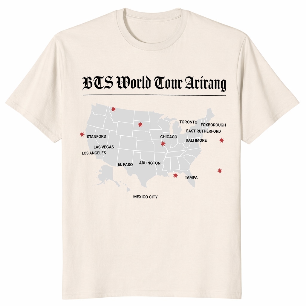 BTS World Tour Arirang Shirt – K-Pop Concert Fan Graphic Tee BTS World Tour Arirang Shirt – K-Pop Concert Fan Graphic Tee