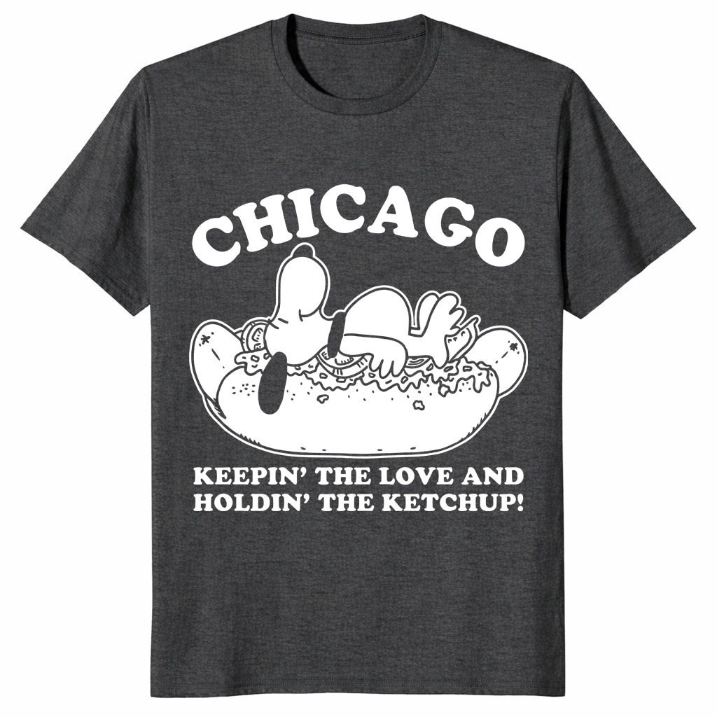 Chicago Snoopy Shirt – Holdin’ The Ketchup Hot Dog Tee Chicago Snoopy Shirt – Holdin’ The Ketchup Hot Dog Tee