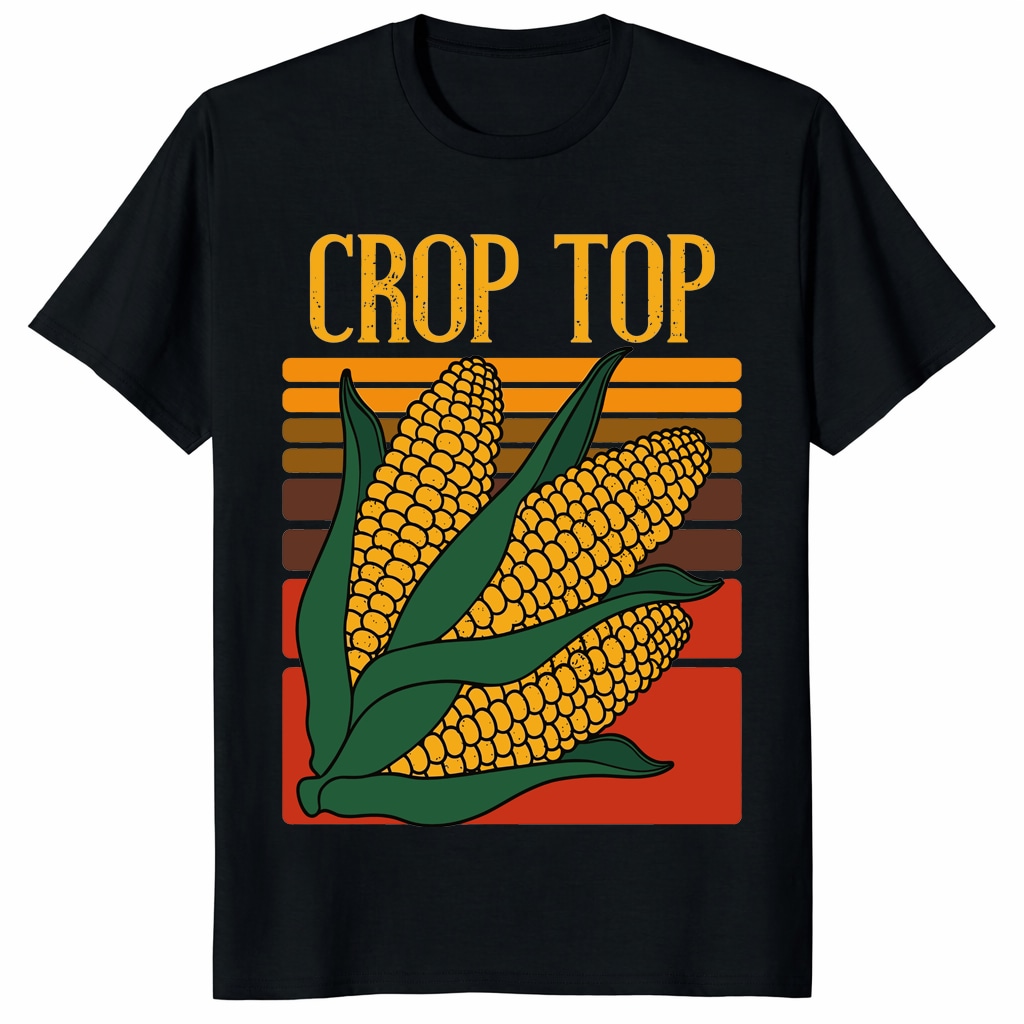 Corn Crop Top Shirt _ Funny Farming Pun Graphic Tee Corn Crop Top Shirt _ Funny Farming Pun Graphic Tee