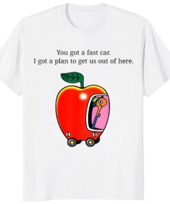 Fast Car Unisex Shirt _ Whimsical Apple Car Driving Graphic Tee