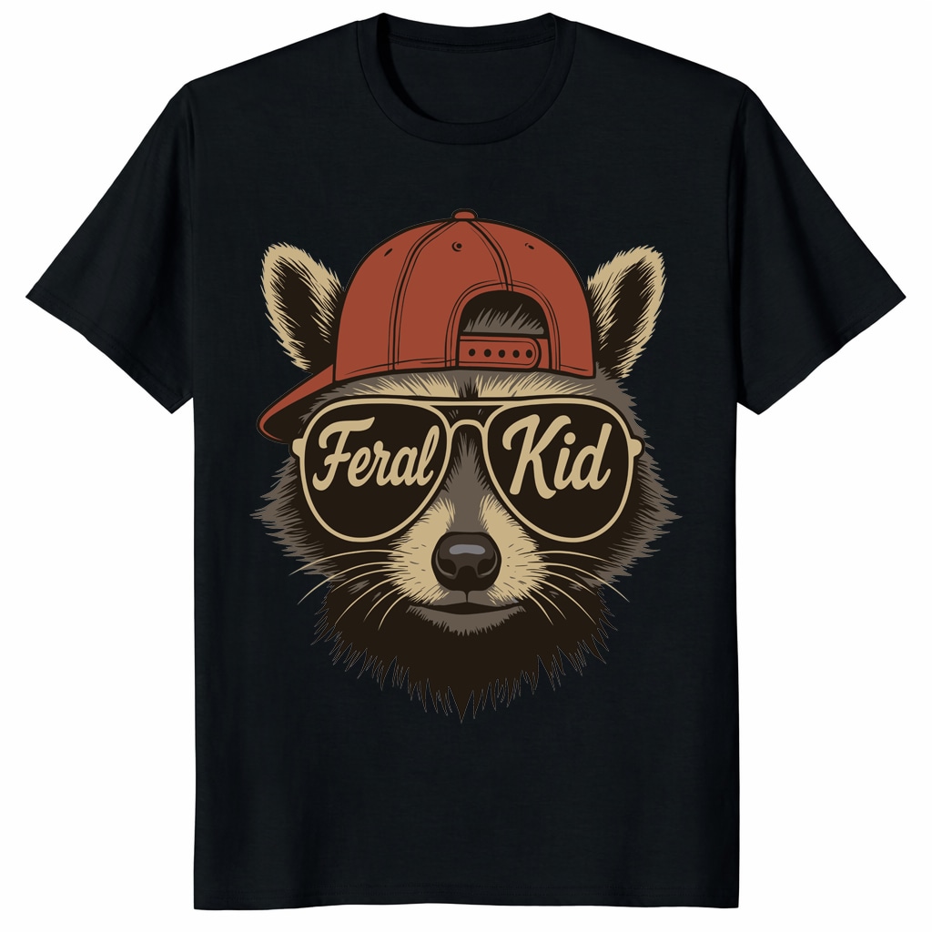 Feral Kid Shirt – Funny Raccoon Boy Tee _ Cool Child Gift Feral Kid Shirt – Funny Raccoon Boy Tee _ Cool Child Gift