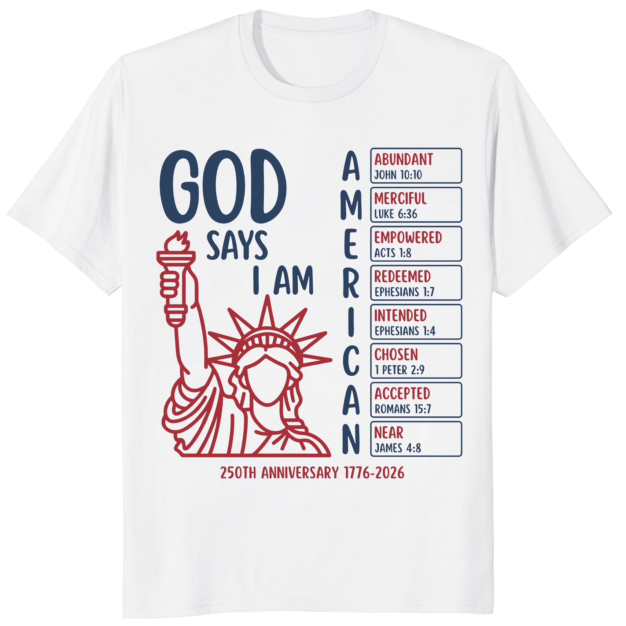 God Says I Am American Shirt – 250th Anniversary Christian Tee God Says I Am American Shirt – 250th Anniversary Christian Tee