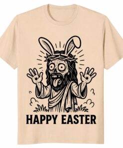 Happy Easter Unisex Shirt – Funny Creepy Bunny Graphic Tee