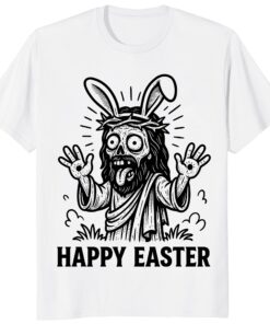 Happy Easter Unisex Shirt – Funny Creepy Bunny Graphic Tee
