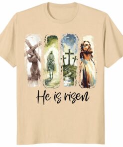 He Is Risen Shirt – Easter Jesus Design _ Christian Faith Tee