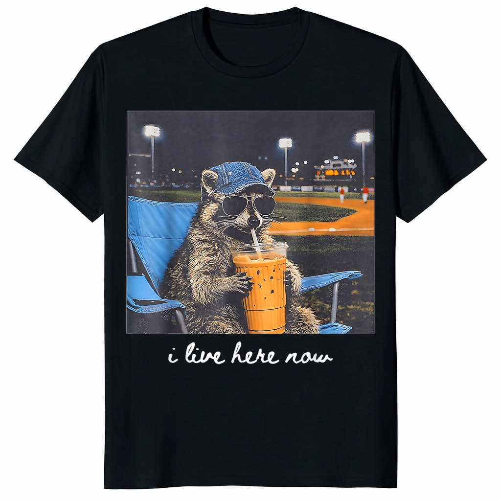 I Live Here Now Shirt – Funny Raccoon _ Baseball Mama Tee I Live Here Now Shirt – Funny Raccoon _ Baseball Mama Tee