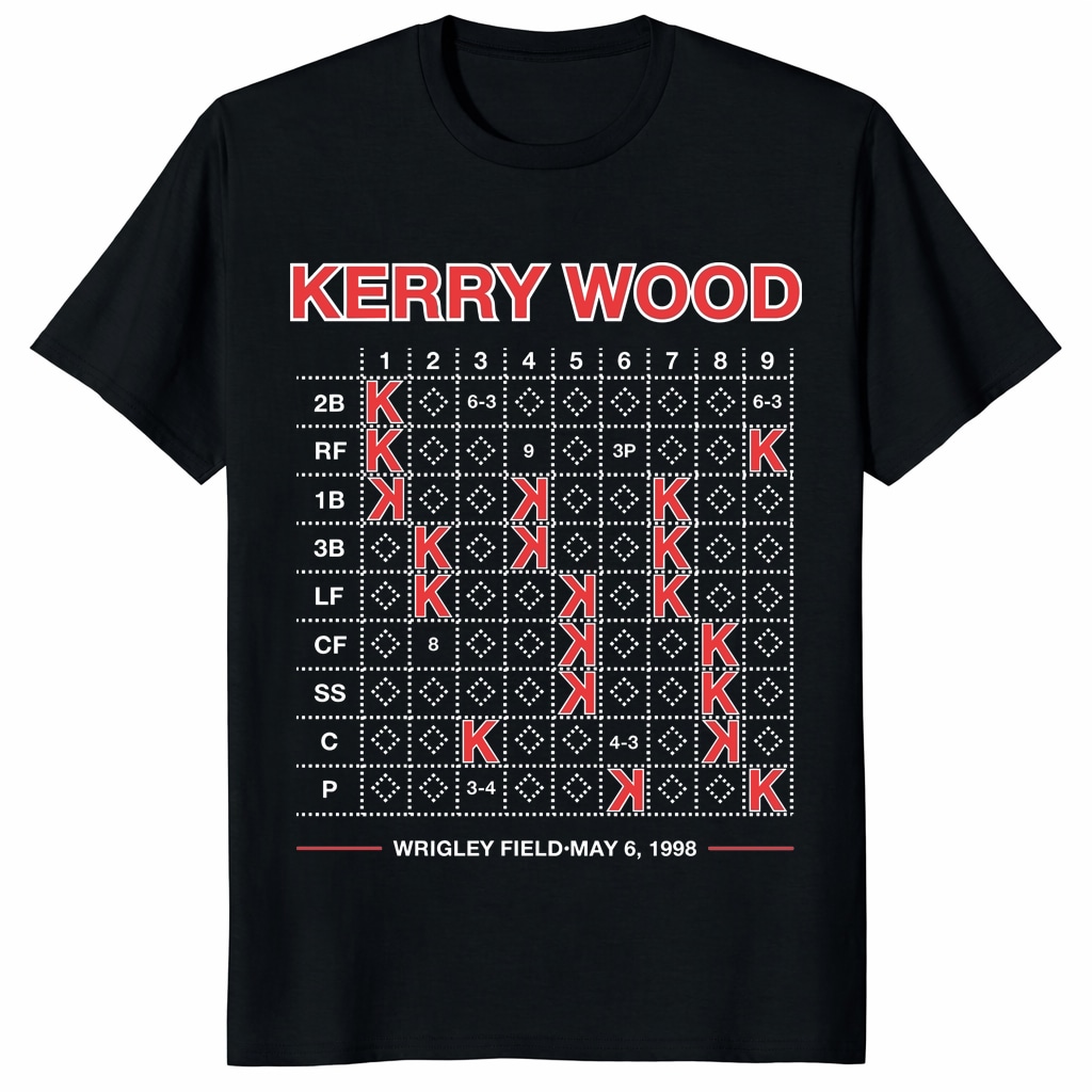 Kerry Wood 20K Scorecard Shirt – Wrigley Field 1998 Tee Kerry Wood 20K Scorecard Shirt – Wrigley Field 1998 Tee