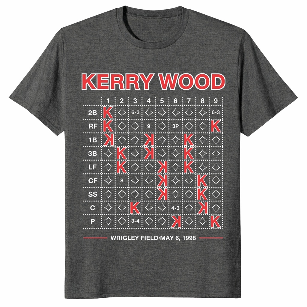 Kerry Wood 20K Scorecard Shirt – Wrigley Field 1998 Tee Kerry Wood 20K Scorecard Shirt – Wrigley Field 1998 Tee