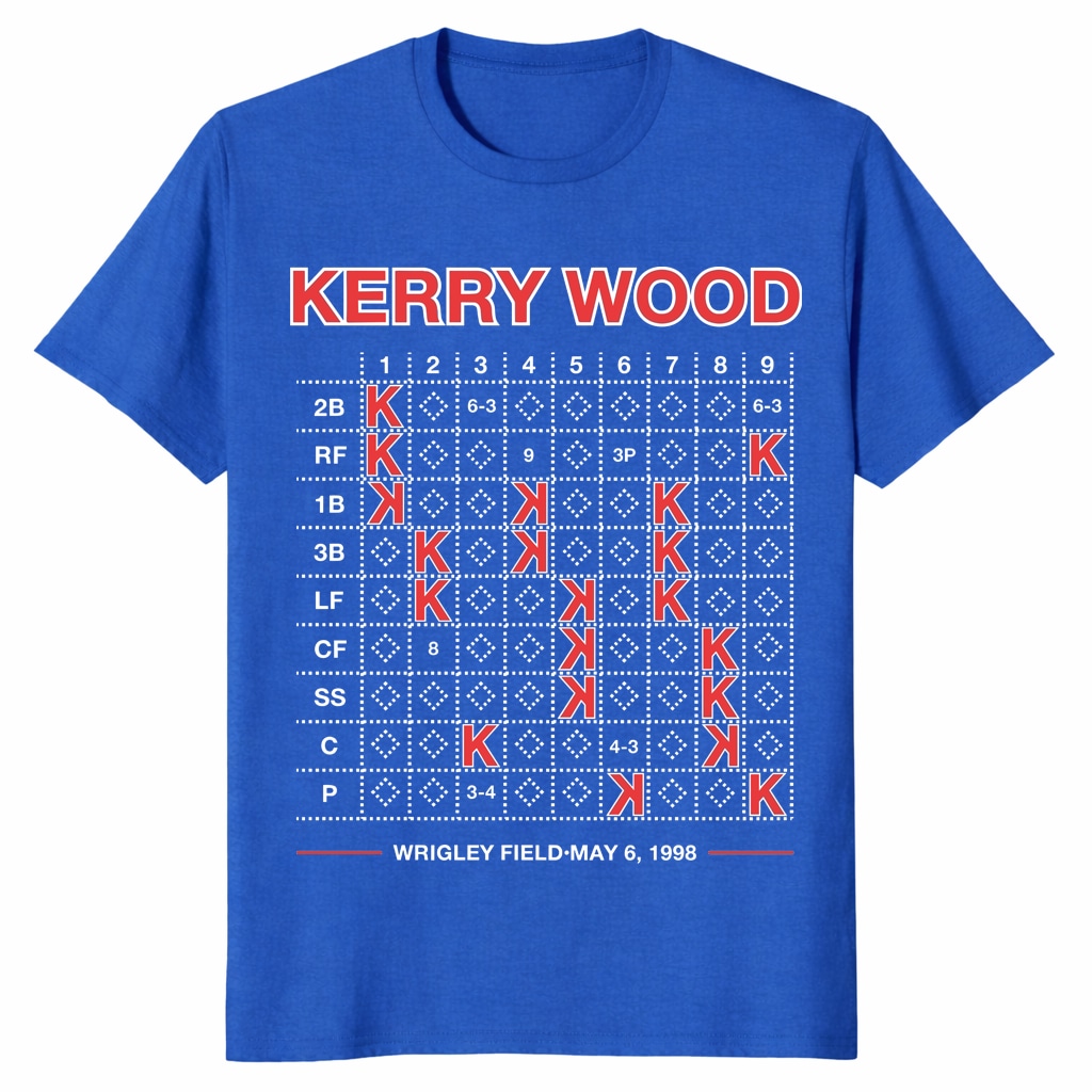 Kerry Wood 20K Scorecard Shirt – Wrigley Field 1998 Tee Kerry Wood 20K Scorecard Shirt – Wrigley Field 1998 Tee