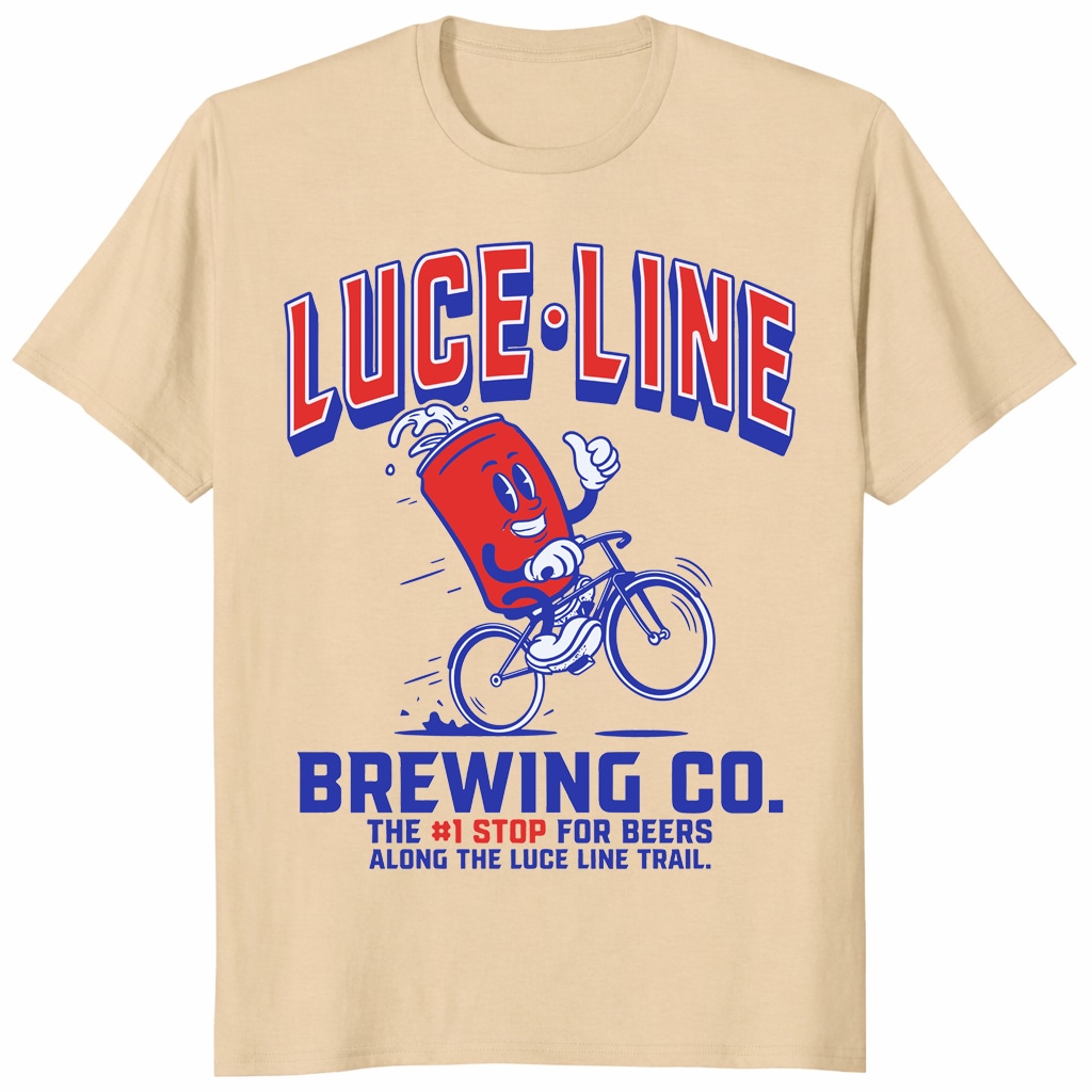 Luce Line Brewing Co Shirt – Luce Line Trail Bike Beer Tee Luce Line Brewing Co Shirt – Luce Line Trail Bike Beer Tee