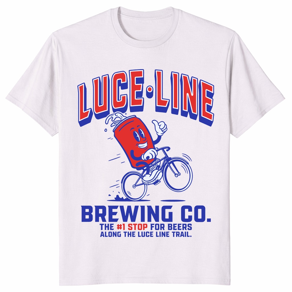 Luce Line Brewing Co Shirt – Luce Line Trail Bike Beer Tee Luce Line Brewing Co Shirt – Luce Line Trail Bike Beer Tee