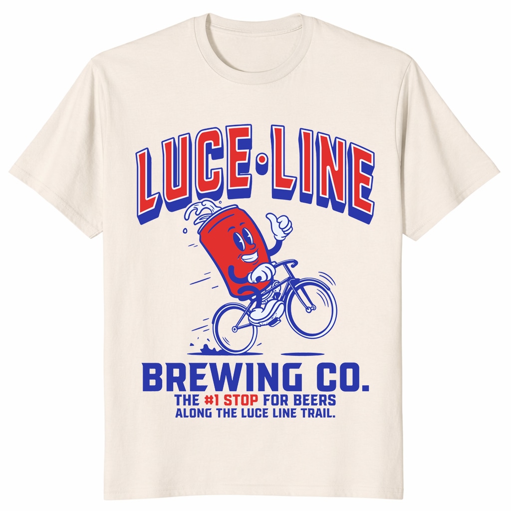 Luce Line Brewing Co Shirt – Luce Line Trail Bike Beer Tee Luce Line Brewing Co Shirt – Luce Line Trail Bike Beer Tee