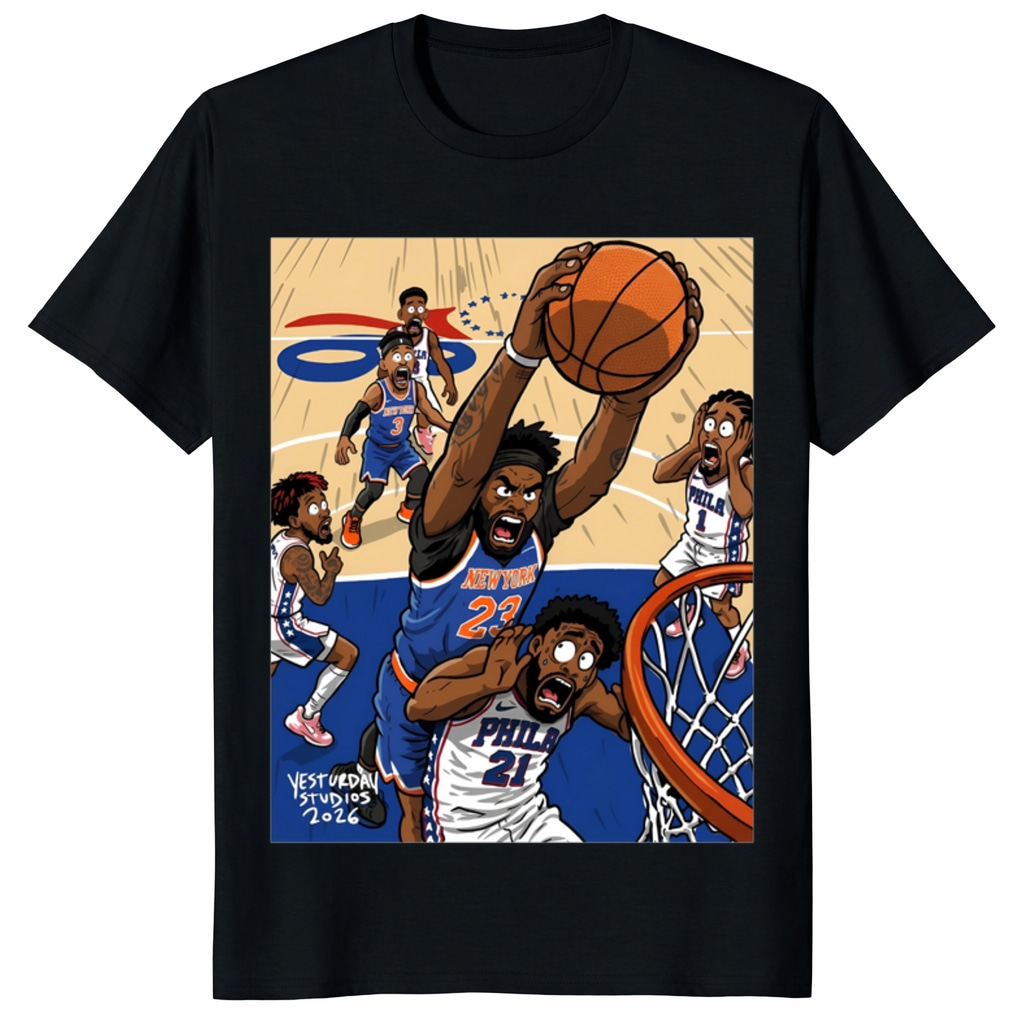 Mitchell Robinson Poster Dunk Joel Embiid Unisex Shirt Knicks 2026 Mitchell Robinson Poster Dunk Joel Embiid Unisex Shirt Knicks 2026