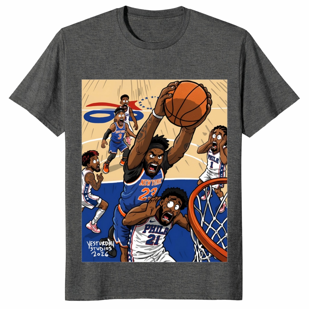 Mitchell Robinson Poster Dunk Joel Embiid Unisex Shirt Knicks 2026 Mitchell Robinson Poster Dunk Joel Embiid Unisex Shirt Knicks 2026