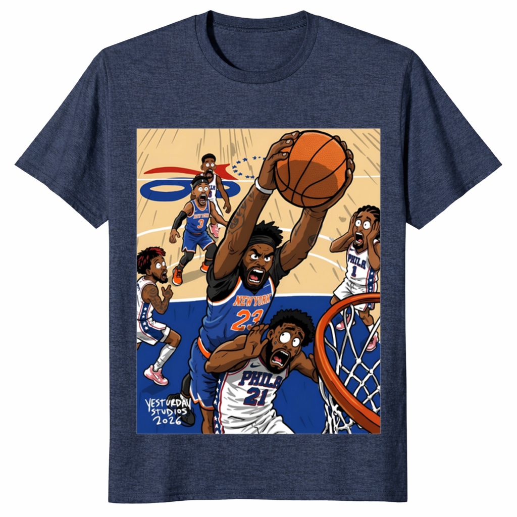 Mitchell Robinson Poster Dunk Joel Embiid Unisex Shirt Knicks 2026 Mitchell Robinson Poster Dunk Joel Embiid Unisex Shirt Knicks 2026