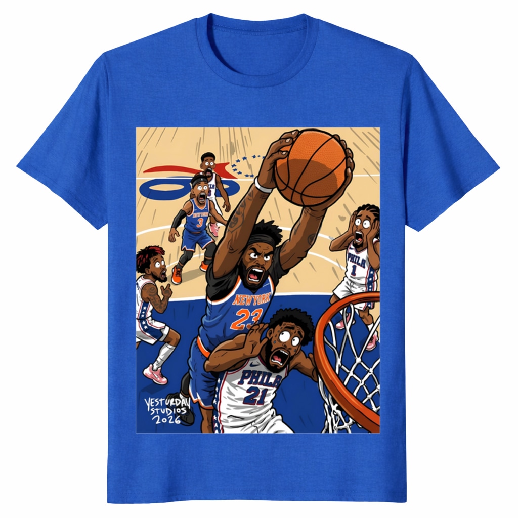 Mitchell Robinson Poster Dunk Joel Embiid Unisex Shirt Knicks 2026 Mitchell Robinson Poster Dunk Joel Embiid Unisex Shirt Knicks 2026