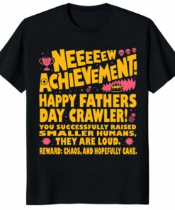 New Achievement Fathers Day Shirt _ Gamer Dad Gift Tee