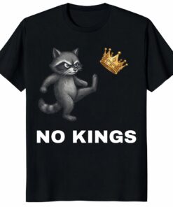 No Kings in America Shirt – Funny Raccoon Graphic _ Protest Tee