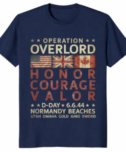 Operation Overlord D-Day Shirt Honor Courage Valor WWII Tee