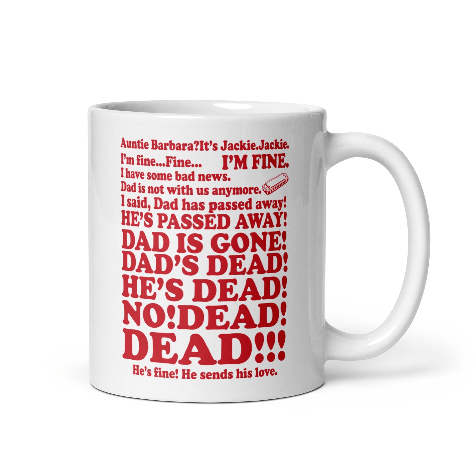 Roseanne Aunt Jackie Dad’s Dead Mug – Funny 90s Quote Cup Roseanne Aunt Jackie Dad’s Dead Mug – Funny 90s Quote Cup